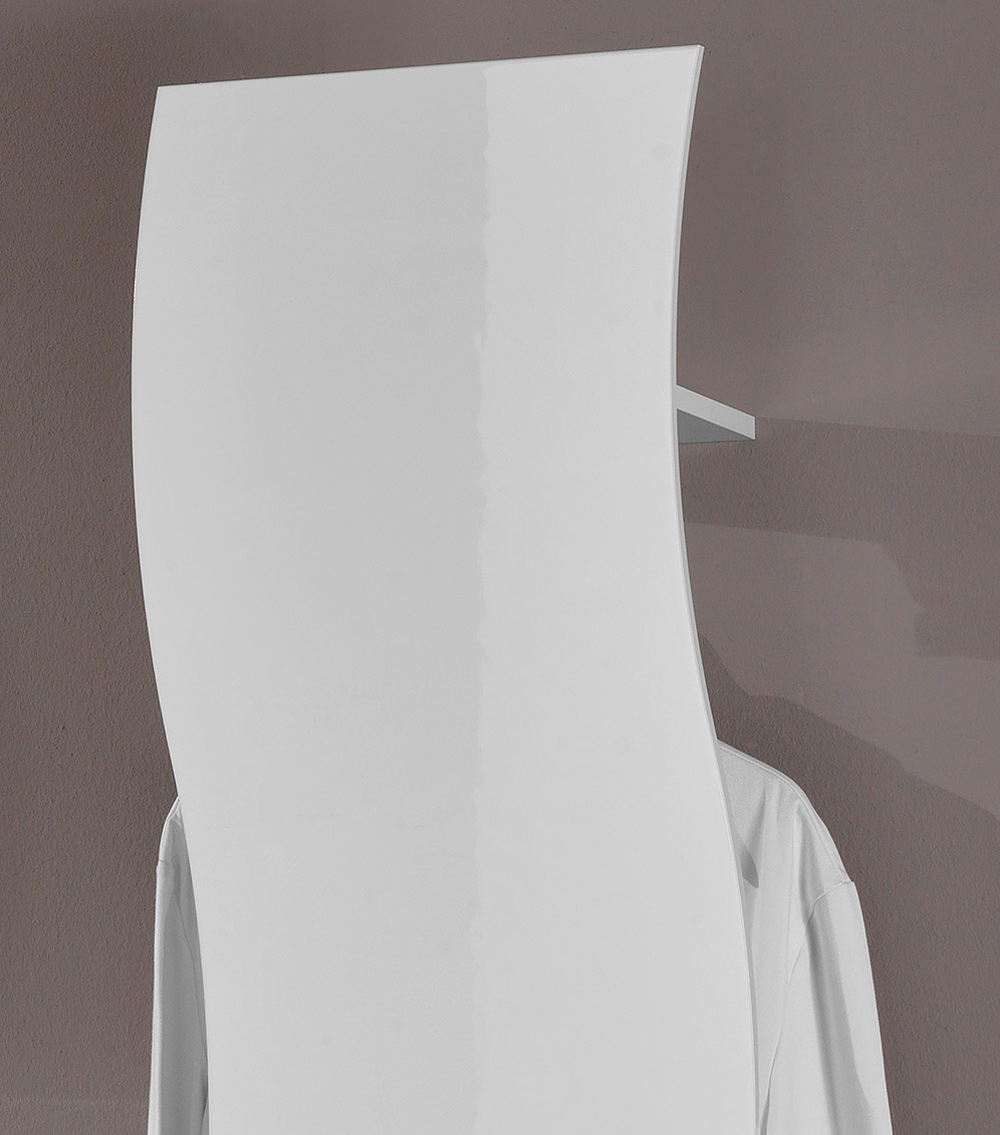 Onda Armadio Wardrobe design mensola e asta appendiabiti bianco lucido