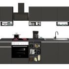 Cucina lineare SOLE 256 cm, composizione 1 - Cooking - Web Furniture